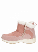 Botín rosado con punta redonda, caña de 9 cm, perfecto para niñas activas y exploradoras.