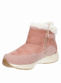 Botín rosado casual para niña, material sintético, taco plano de 3 cm, ideal para aventuras urbanas.