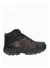 Botín de trekking en cuero negro, diseñado para hombre con tecnología waterproof.