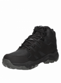 Botín negro de cuero para hombre, ideal para trekking urbano y actividades al aire libre.