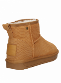 Botín camel de cuero para mujer, caña de 12 cm, suela con excelente agarre y estabilidad.