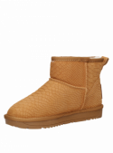 Botín camel de cuero para mujer, estilo casual, ideal para aventuras urbanas con forro de chiporro cálido.