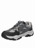 zapatilla gris de hombre estilo outdoor con combinación de textil y cuero, ideal para actividades diarias.