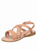 Sandalia camel casual para niña, punta abierta, ideal para aventuras al aire libre y en casa.