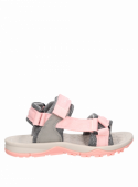 Calzado de niña color rosado, estilo casual, con soporte seguro gracias a sus múltiples correas y cierre de velcro.
