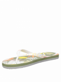 Sandalia blanca casual de mujer con taco plano y punta abierta, ideal para verano.