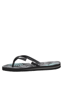 Sandalia de PVC negra para mujer, diseño casual, adecuada para la playa o uso diario.
