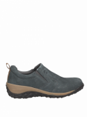 Zapatilla gris de cuero para mujer, transpirable por orificios, ideal para viajes y reuniones sociales.
