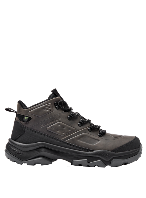 Botín gris para hombre, estilo outdoor, con diseño robusto para trekking, ideal para actividades al aire libre.