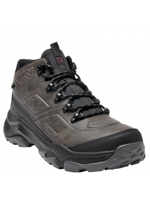Botín gris para hombre, estilo outdoor, con diseño robusto para trekking, ideal para actividades al aire libre.