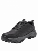 zapatilla negra de estilo utilitario para hombre, combinable con ropa casual, adecuada para ocasiones informales.