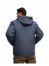 Parka impermeable azul, diseñada para hombres, perfecta para el uso urbano y actividades al aire libre.