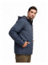 Parka térmica azul para hombre, estilo casual, recomendada para actividades en exteriores y climas fríos.