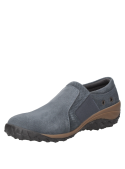 Zapatilla informal azul de cuero y textil para mujer, resistente y cómoda para el uso diario.