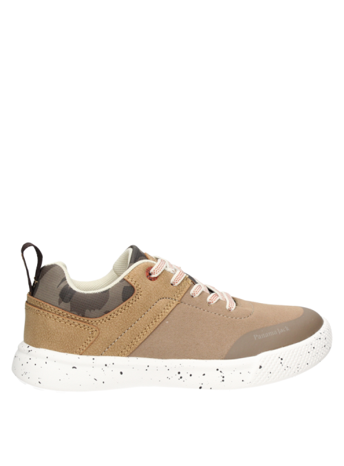 zapatilla camel casual para niño con taco plano de 4.7 cm y punta redonda