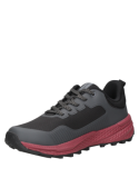 Zapatilla gris de trail running para hombre, con diseño contemporáneo y funcional, ideal para actividades al aire libre.