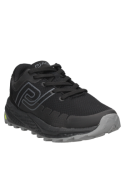 Zapatilla negra de mujer resistente para caminatas urbanas y actividades que requieren un calzado duradero.
