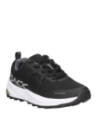 Zapatilla negra de mujer, resistente y transpirable, adecuada para actividades al aire libre y uso diario en la ciudad.