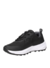 "Zapatilla negra de mujer para trail running, combina estilo técnico y urbano