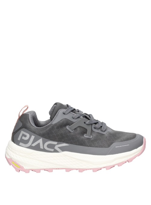 Zapatilla gris de mujer, diseño athleisure, versátil para el uso diario, combina con jeans y atuendos urbanos modernos.
