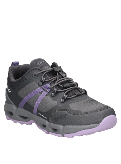 Calzado de mujer gris estilo athleisure, ideal para caminatas largas o uso urbano, funcional y estético.