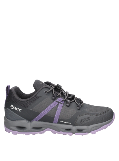 Calzado de mujer gris estilo athleisure, ideal para caminatas largas o uso urbano, funcional y estético.