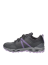 Calzado robusto de mujer en color gris, ideal para trekking, con refuerzos en el empeine y laterales para mayor resistencia.