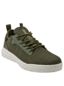 Zapatilla verde casual para hombre, textil y sintético, suela gruesa moteada para un look athleisure.