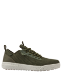 Zapatilla verde para hombre, diseño moderno de malla y cordones sintéticos, ideal para estilo casual.
