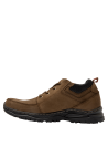 Botín café de cuero para hombre con diseño robusto y clásico, ideal para actividades al aire libre.