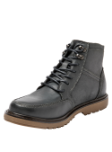 Calzado casual gris de cuero para hombre, con diseño robusto y elementos modernos, adecuado para salidas de fin de semana.