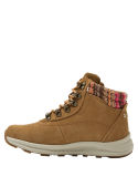 Botín de cuero gamuzado camel para mujer, estilo casual, adecuado para uso urbano.