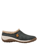 Mocasín azul de cuero para mujer, diseño sencillo y limpio, perfecto para actividades cotidianas y relajadas.