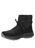 Botín negro casual para mujer, ideal para exteriores, diseño moderno y cordones para mejor sujeción.