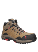 Zapato de seguridad beige de hombre, diseño moderno y estiloso.