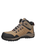 Zapato de seguridad beige de cuero para hombre, resistente al agua.