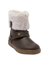 Bota café para niña, combina elementos vintage y contemporáneos, adecuada para reuniones familiares o salidas al parque.
