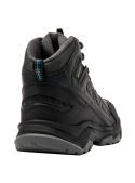 Botín negro outdoor para hombre, ideal para actividades al aire libre, combina cuero y textil.