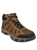 Calzado outdoor para hombre, cuero café, con diseño funcional y sistema de amarre seguro, adecuado para excursiones.