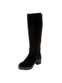Bota de mujer en negro, estilo casual chic, perfecta para combinar con jeans ajustados o faldas largas.