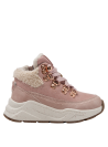 Cuero rosado en botín casual de niña, perfecto para caminar segura.