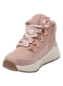 Botín de niña en cuero rosado, estilo casual y cómodo para explorar.