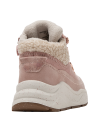 Botín rosado casual de cuero para niña con taco plano y punta redonda.