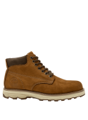 Botín camel para hombre, mezcla de cuero gamuzado y poliuretano, soporte cómodo para actividades casuales al aire libre.