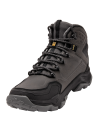Calzado masculino en color gris con cordones gruesos y ojales metálicos, perfecto para trekking ligero y camping.