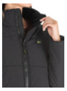 Parka casual para mujer en color negro, confeccionada en nylon reciclado de alta calidad.