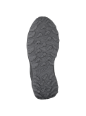 Zapatilla negra de trail running para mujer con diseño robusto y moderno, ideal para actividades al aire libre.