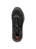 Botín verde de trail running para hombre, robusto, con cordones gruesos, ideal para actividades al aire libre.