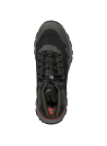 Botín verde de trail running para hombre, robusto, con cordones gruesos, ideal para actividades al aire libre.