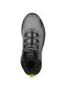 Calzado deportivo gris para mujer, con suela robusta, ideal para senderismo y actividades al aire libre.